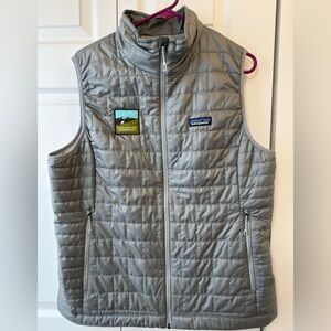 Patagonia Nano Puff vest with Glacier National Park Conservancy patch